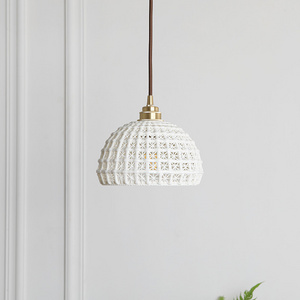 Nordic Style Modern Pendant Light Fixtures White Ceramic Hanging Lamp