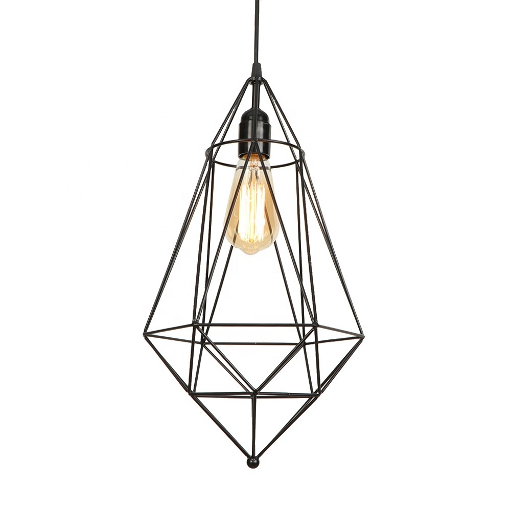 Modern Iron Frame Pendant Light E27 Restaurant Bar Interior Lamp Fixture