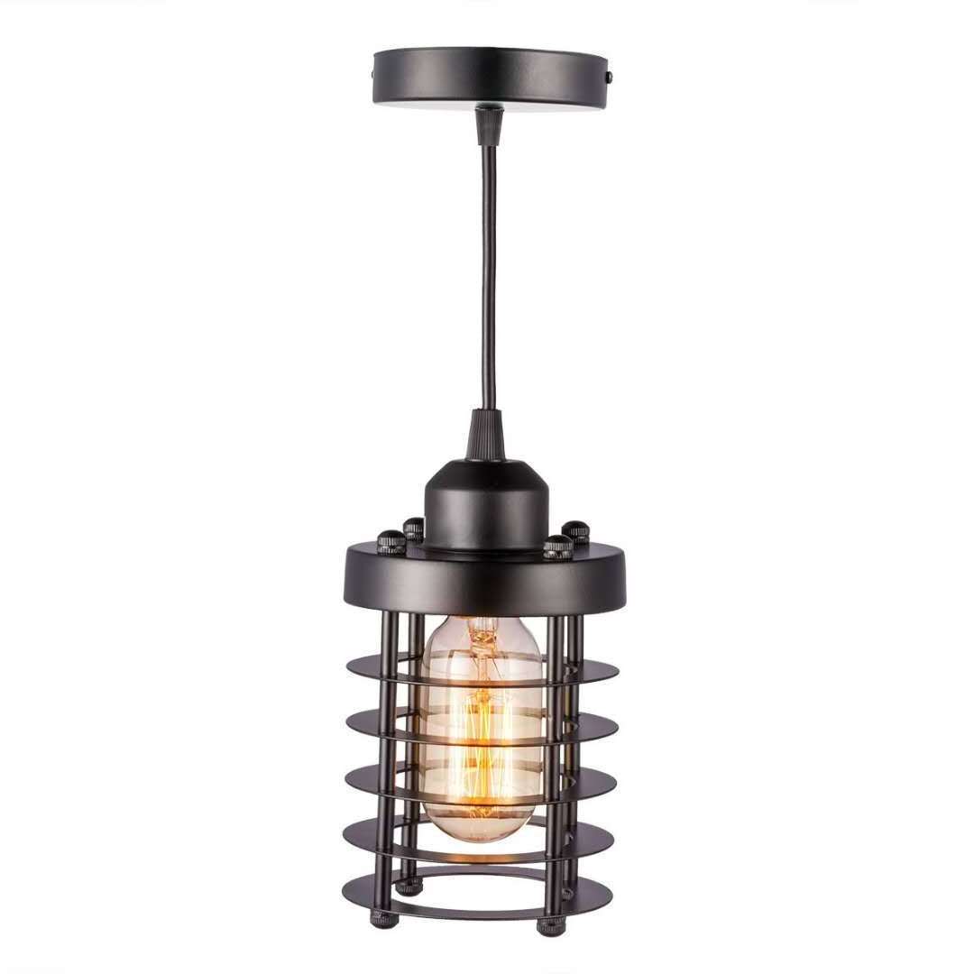 American Country Retro Industrial Pendant Light Wrought Iron Porch Single Head Small Chandelier