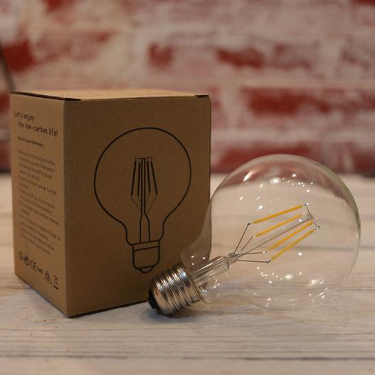 E26 E27 Decorative Clear Antique Glass Edison LED Filament Bulb G95 G125 Globe Light Bulb