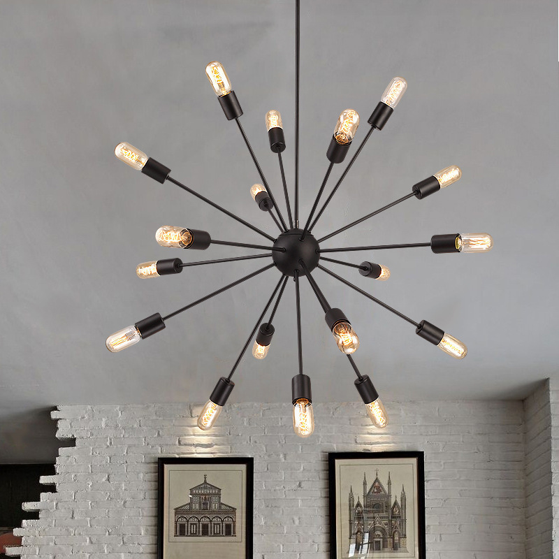 Nordic Retro Industrial Pendant Lights Wrought Iron Sputnik Pendant Light