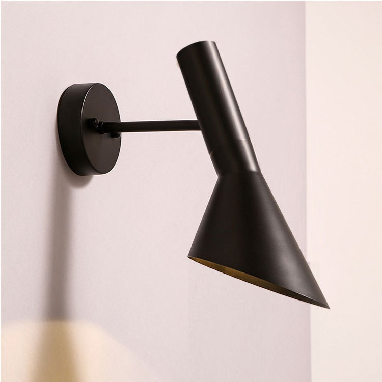 Modern Wall Light Adjust Arm Swing Wall Bedside Lamp Metal Wood Creative Black White Color Wall Lamp