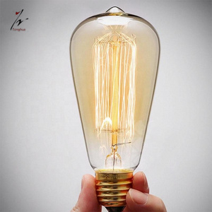 Decoration Vintage Edison Light Bulb ST64 E27 Filament Lamp 220V 40W