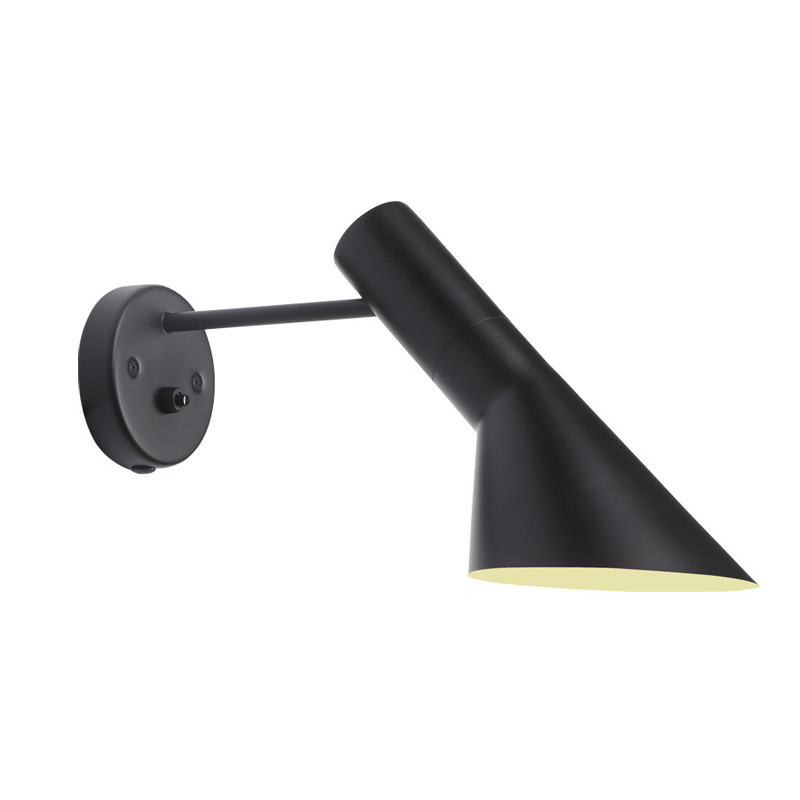 Modern Wall Light Adjust Arm Swing Wall Bedside Lamp Metal Wood Creative Black White Color Wall Lamp