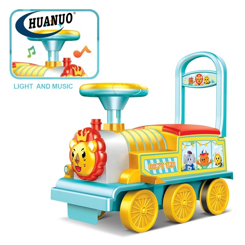 Toddler Train Toy Battery Power Six Wheels Track Electric Ride on Car With Rail Way for Kids