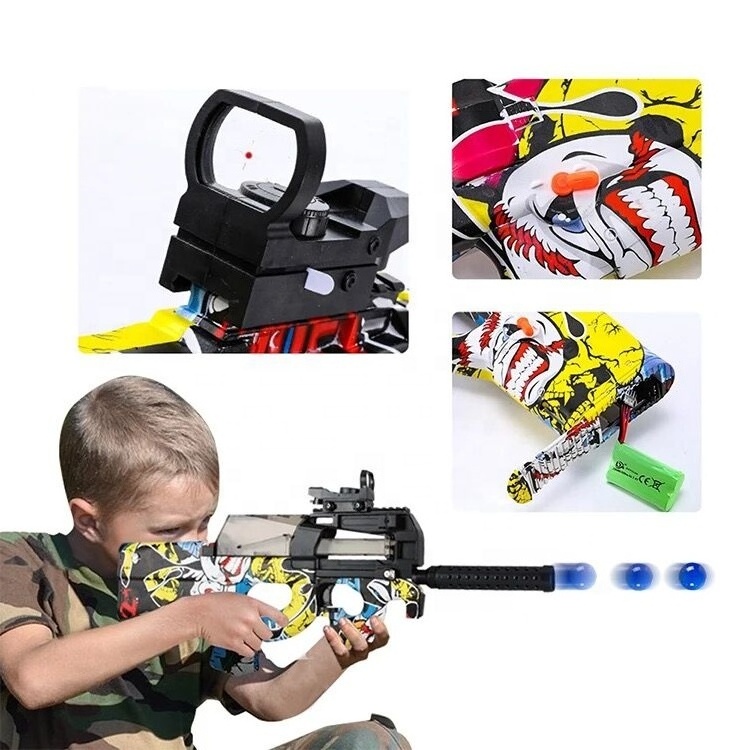 2024 Automatic Toy Gun Gel Electric Splatter Ball P90 Splatter Ball Gun Automatic for Gel Ball Gun Outdoor Battle Game