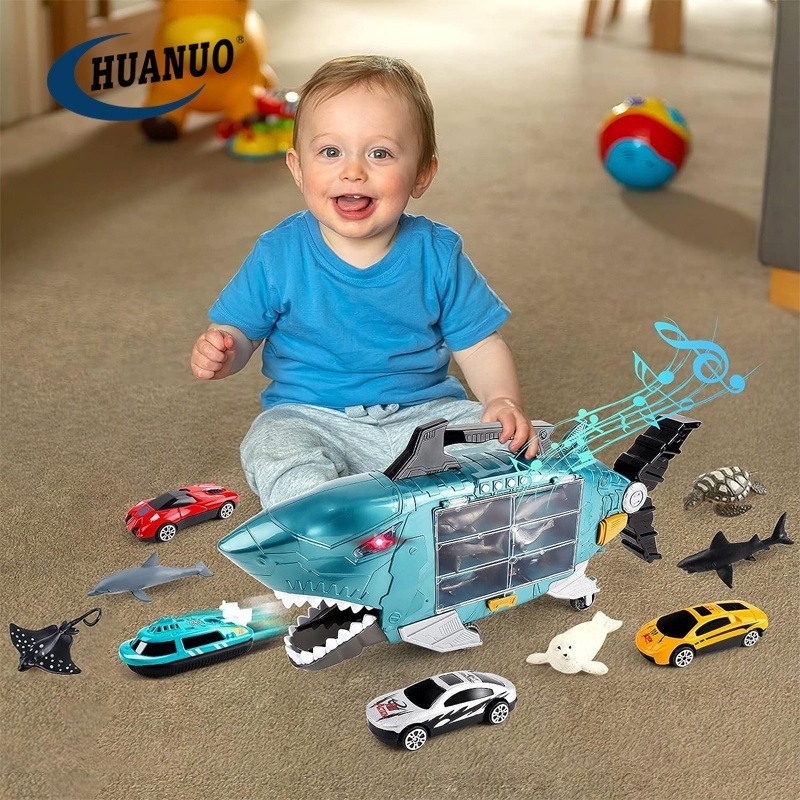 Kids Shark Toys with led Music Ocean Animals Toys Shark Cars Toys Truck