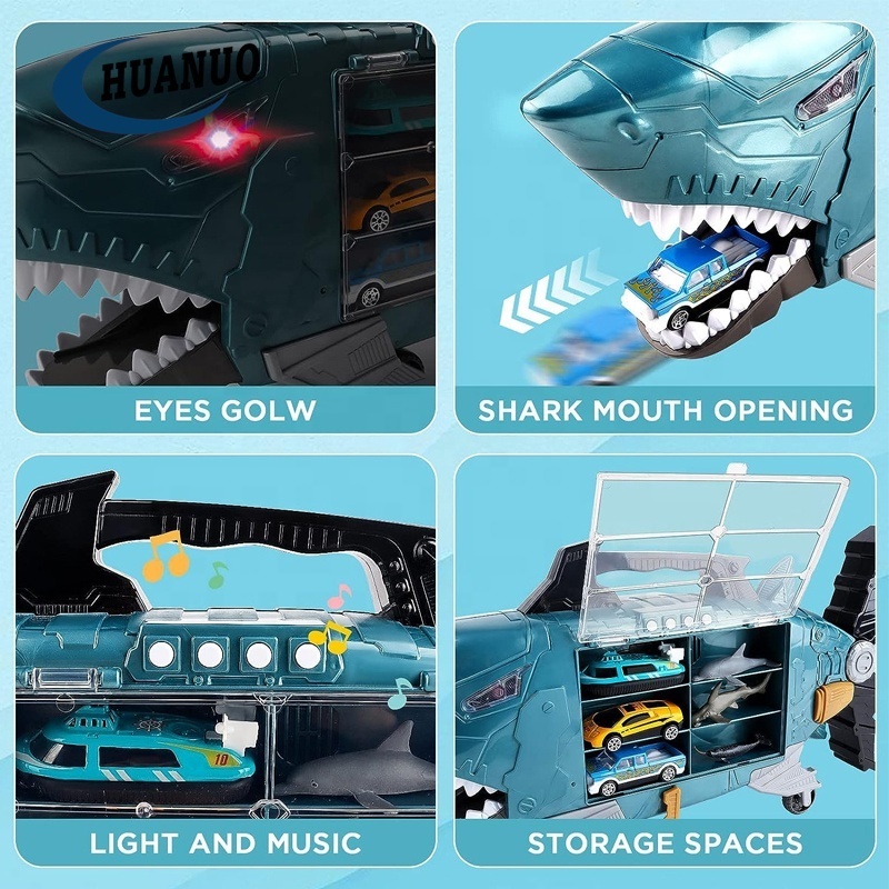 Kids Shark Toys with led Music Ocean Animals Toys Shark Cars Toys Truck