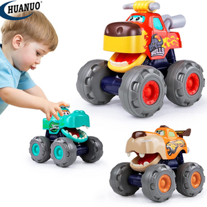 Monster truck Toy Push & Go Crocodile Friction Powered Bull Pull Back Leopard Car Big Wheel Animal Car Baby Toy Gift