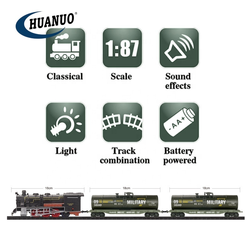 Classical Train Toy Electric track car toys light music retro simulation train tracks toys for kids