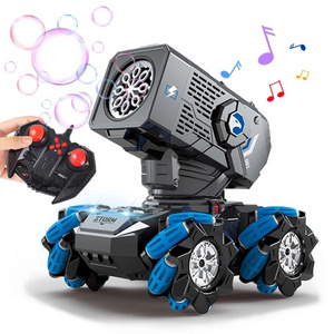 2023 New Arrival 2.4G Remote Control Toy One-Click Mode Monster Trucks Movable 360 Rotating Luminous Mist Spray Bubble Rc Car