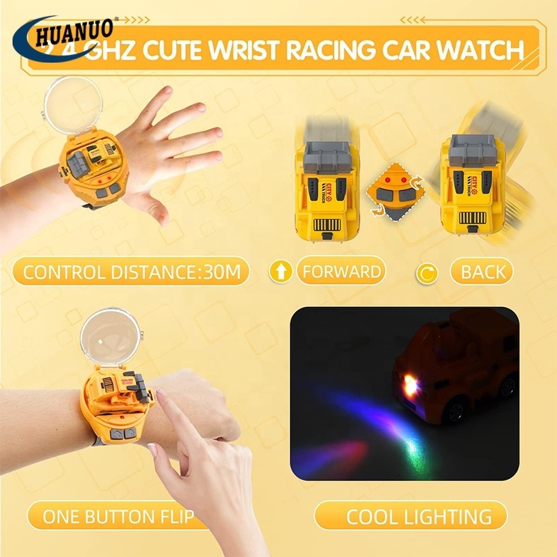 Boys and Girls 2.4GHz Detachable Watch Car USB Charging Mini Electric Car Watch Toy RC Cars