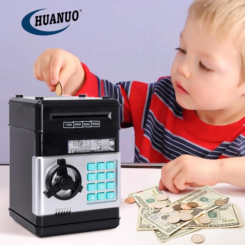 Kids Mini ATM Cash Coin Banks with Password Piggy Bank Money Saving Box