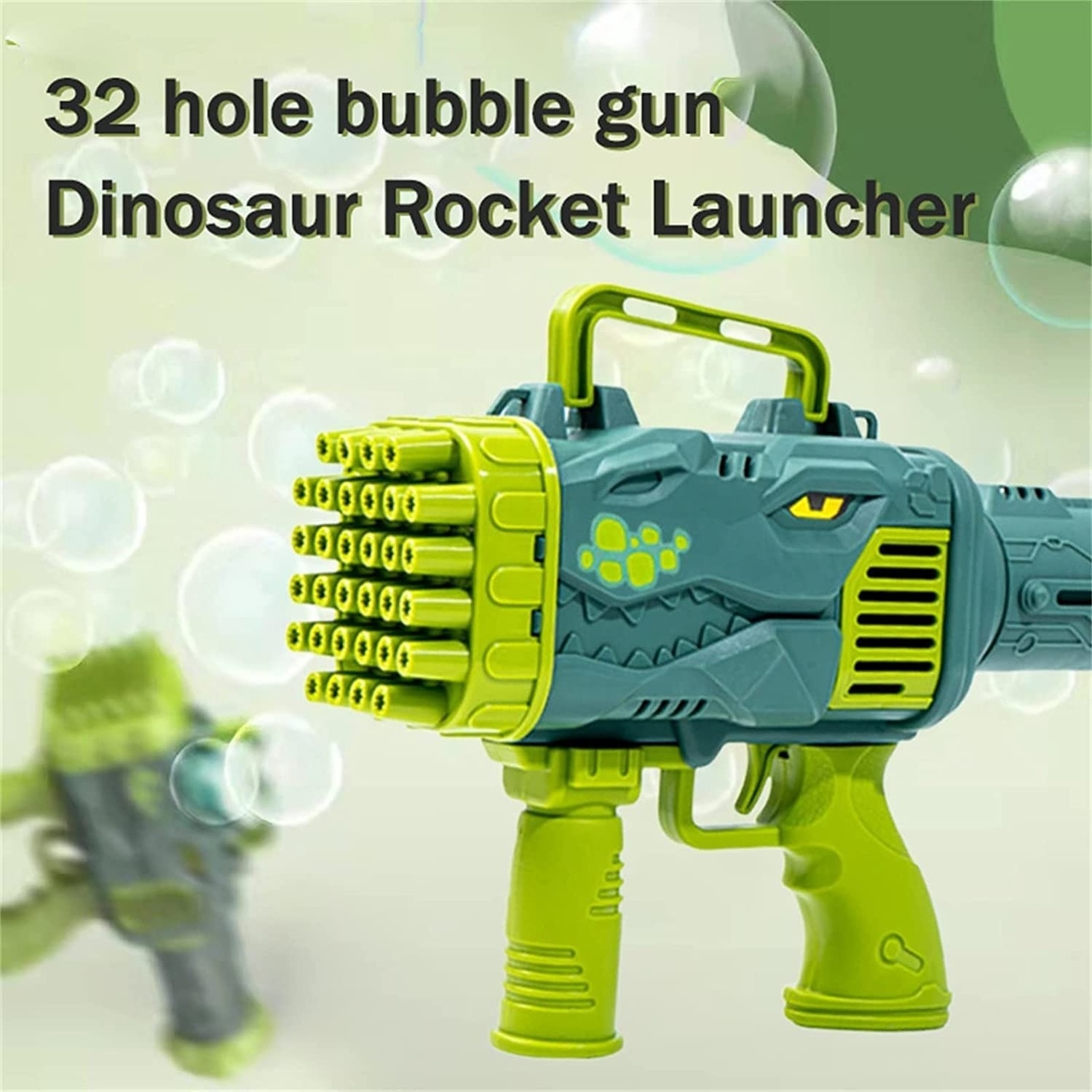 32-Hole Bubble Gun Dinosaur Rocket Launcher Charging Light Handheld Electric Bubble Gun Children's Bubble Machine Kid Toy