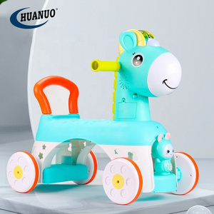 High Quality Multifunctional Music Horse Baby Learning Walker Stroller Plastic Kids Ride On Car