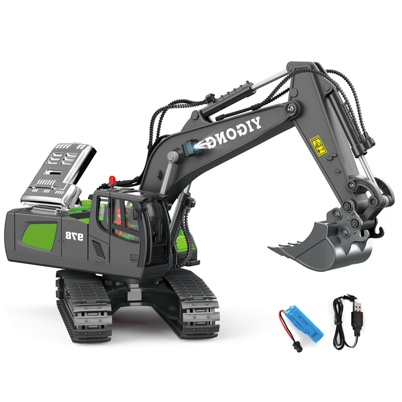 2.4G 1:20 Alloy Rc Excavator Engineering Truck Diecast Metal Rc Digger Excavator Machine Model for Kids