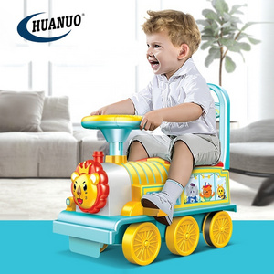 Toddler Train Toy Battery Power Six Wheels Track Electric Ride on Car With Rail Way for Kids