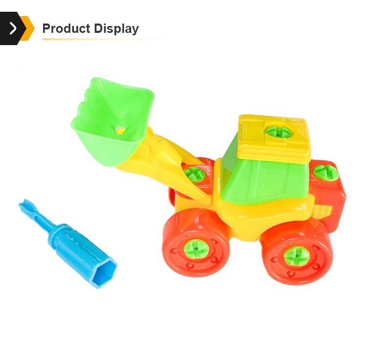 education DIY excavator truck plastic building blocks kit assemble toy car for kids