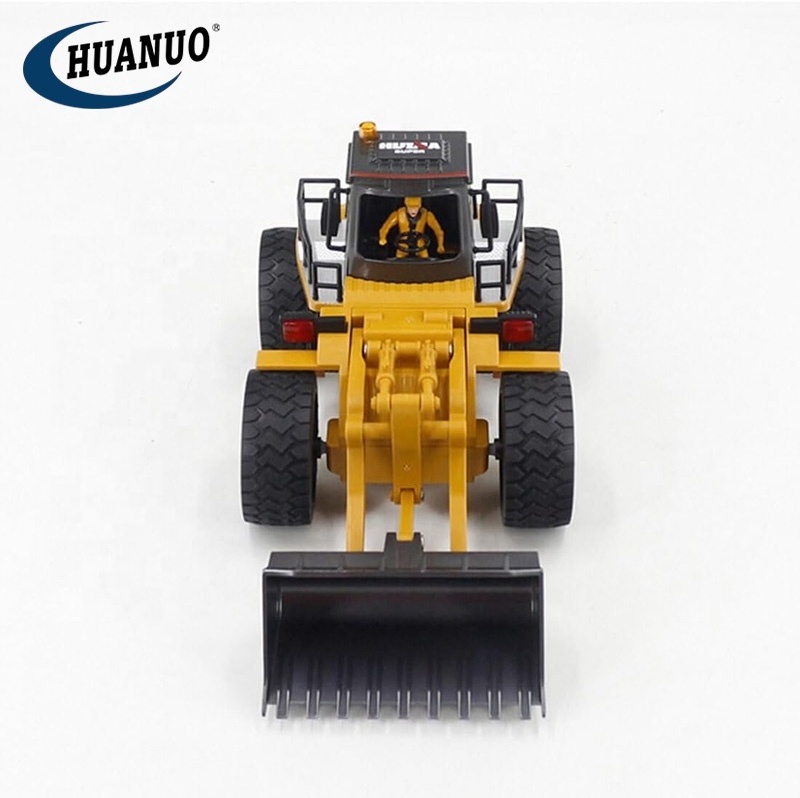 Alloy Metal Bulldozer Electric Car Toys 1/18th 9CH Rc Excavator Loader Model Truck for Kids