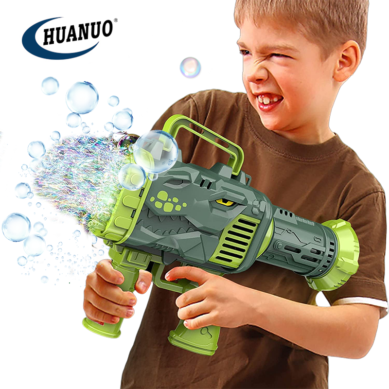 32-Hole Bubble Gun Dinosaur Rocket Launcher Charging Light Handheld Electric Bubble Gun Children's Bubble Machine Kid Toy