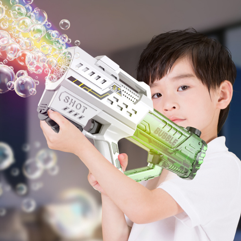 Summer Toy Space bubble gun with light Rechargeable battery bubble gun machine automatic