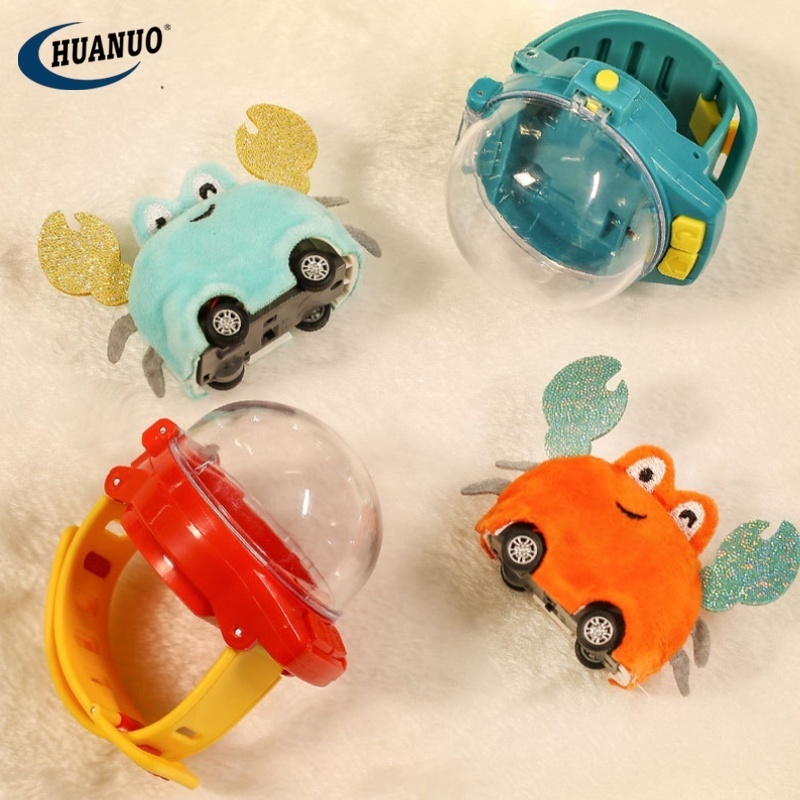 Newest Mini Watch Remote Control Car Toys Children's Soft Plush Crab RC Wrist Watch Car Toys For Kids Birthday Gift