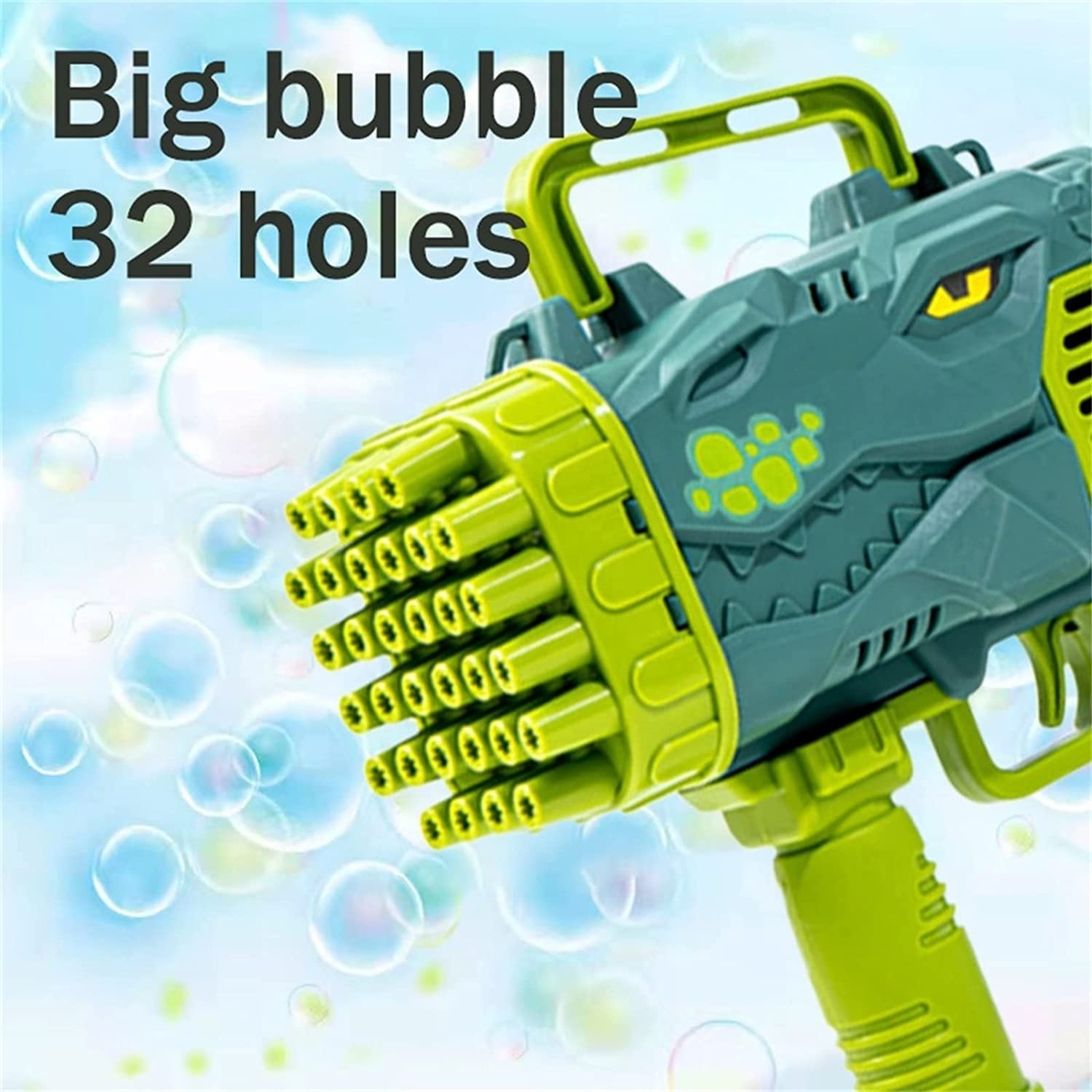 32-Hole Bubble Gun Dinosaur Rocket Launcher Charging Light Handheld Electric Bubble Gun Children's Bubble Machine Kid Toy