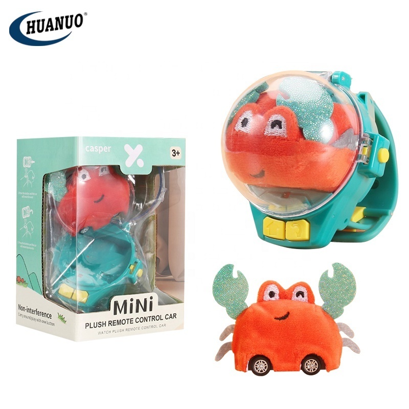 Newest Mini Watch Remote Control Car Toys Children's Soft Plush Crab RC Wrist Watch Car Toys For Kids Birthday Gift