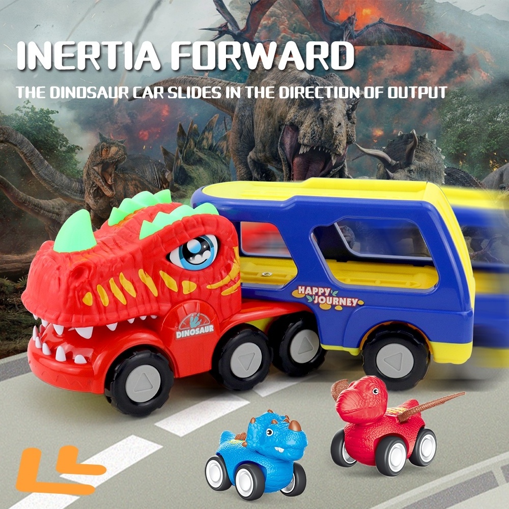 Toddler Car 5-in-1 Dinosaur Vehicle Trucks Toys with Sounds & Lights Toys for Boys Dinosaur Toys for Kids