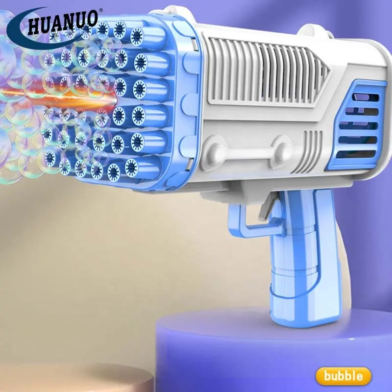 Best Selling Kids Boys 36-Holes Electric Bubble Gun Toys Machine Soap Bubbles Automatic Bazooka Bubble Gun With Light For Child