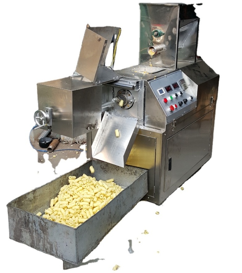 Popular mold custom corn chips puffed rings pop snack extruder machine