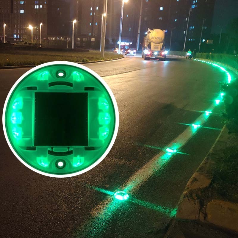 Round shape pavement solar light led road stud road markers flashing solar dock light