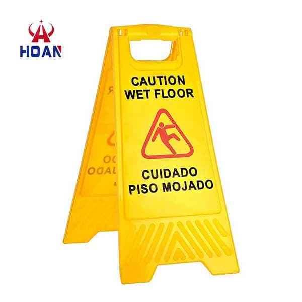 Customized Printable A Shape PP Plastic Folding Warning Hazard Safety Caution Signage Caution Wet Floor Sign