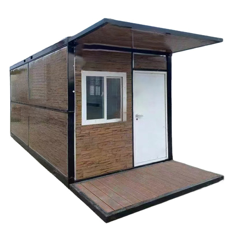 Folding Office Container Coffee Shop Folding Portable 4 Rooms Shipping Container Homes with Furniture Folding Garage Door