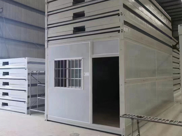 Folding Office Container Coffee Shop Folding Portable 4 Rooms Shipping Container Homes with Furniture Folding Garage Door