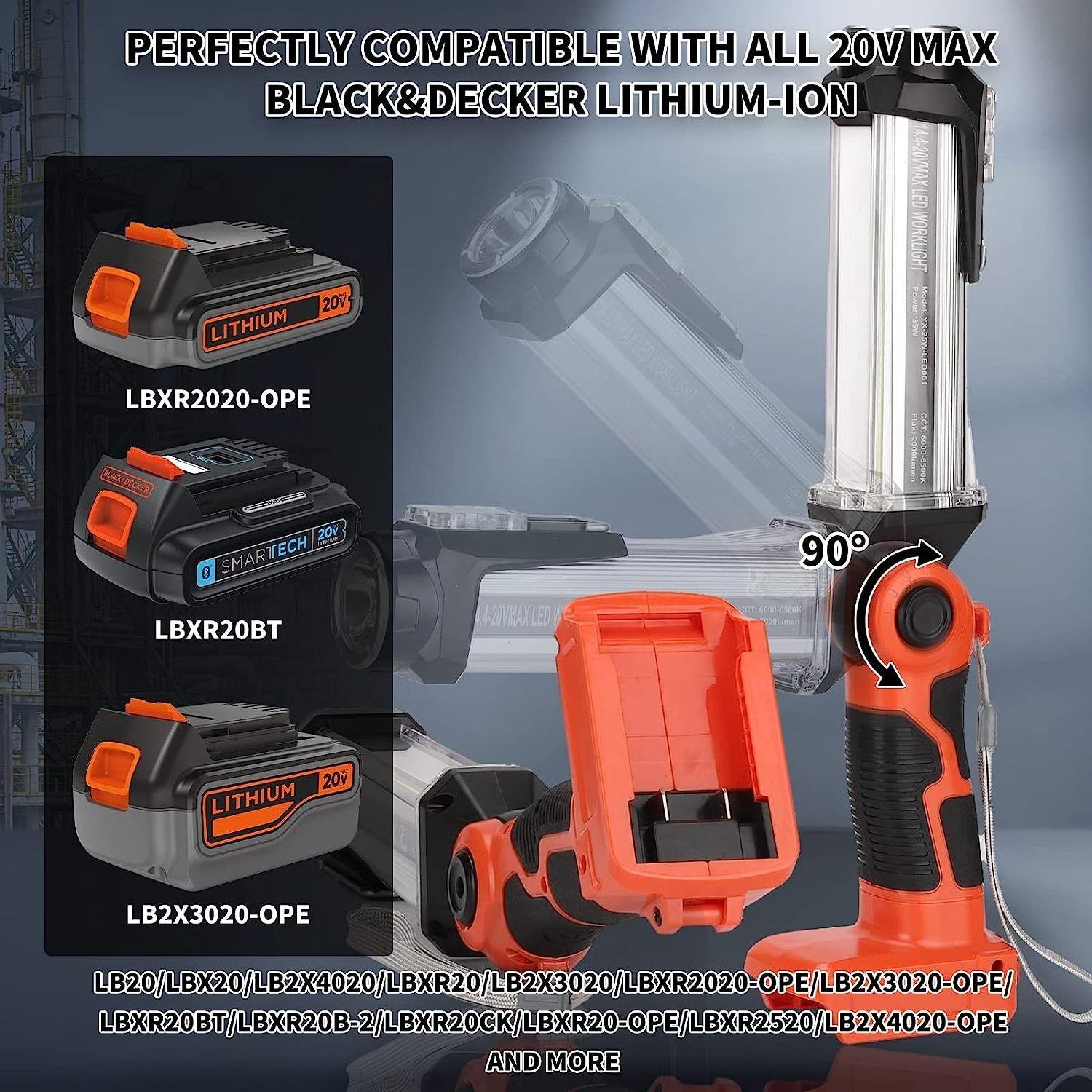 2000LM LED 35W Portable Work Light 3-modes Handheld Spotlight With USB Outdoor Camping for Milwaukee Dewal Boschs battery