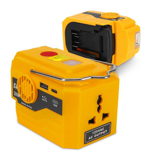 Cordless power 200W Inverter For Dewalt battery DC 18v to AC 110v 220v Output Inverter Generator with USB Charger Adapte