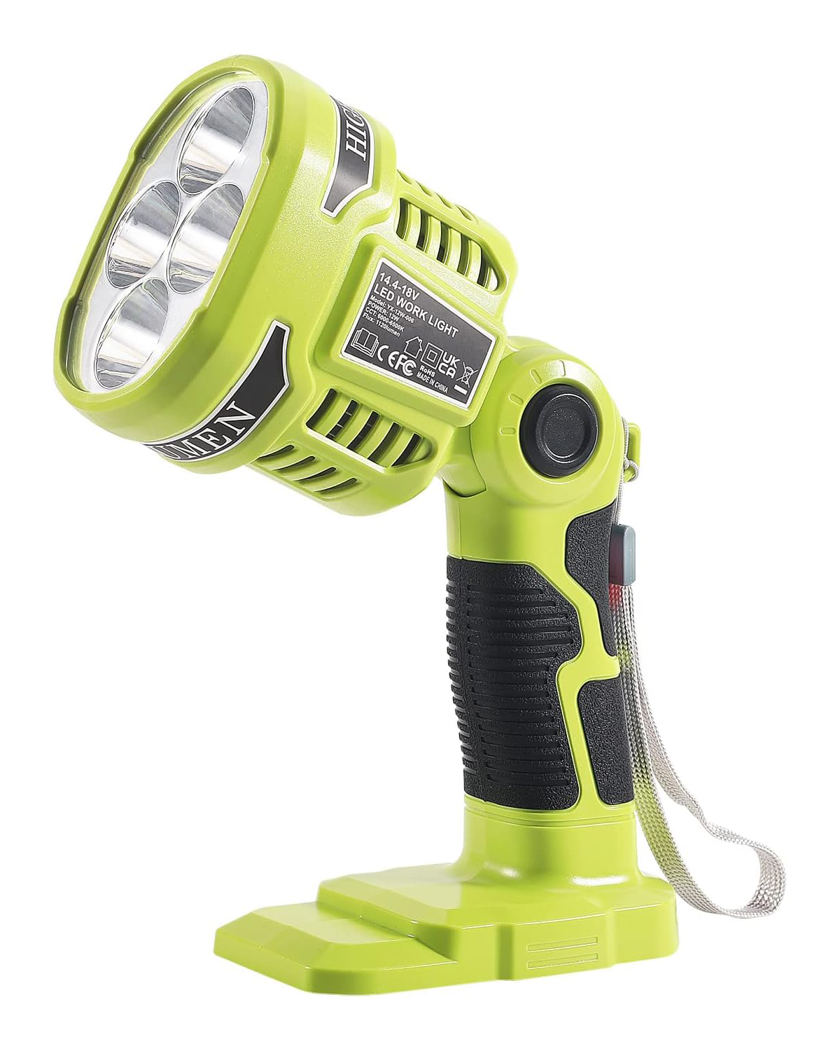 Handheld Flashlights Outdoor Cordless 12W 1120LM LED Work Light for Ryobi 18V ONE + Lithium-ion NiCd NiMh Batteries