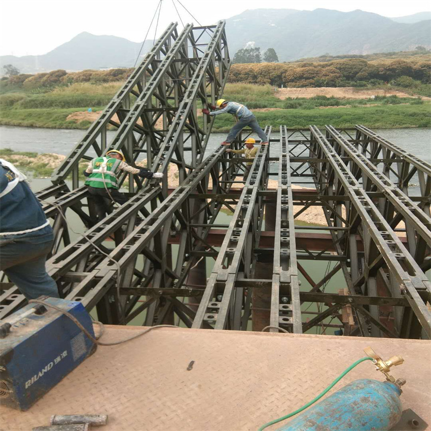 Prefab American Standard European Certified Design Steel Structure Bridge Manufacturer Bailey Truss Bridge