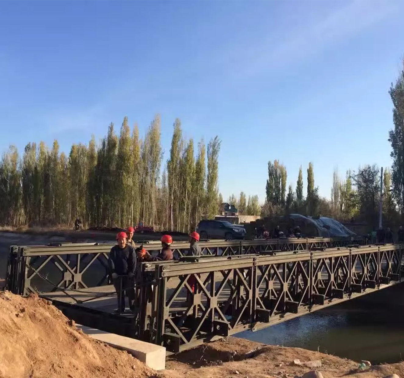 Q345B steel Customized Steel Truss Bridge / Steel Beam Bridge With frame