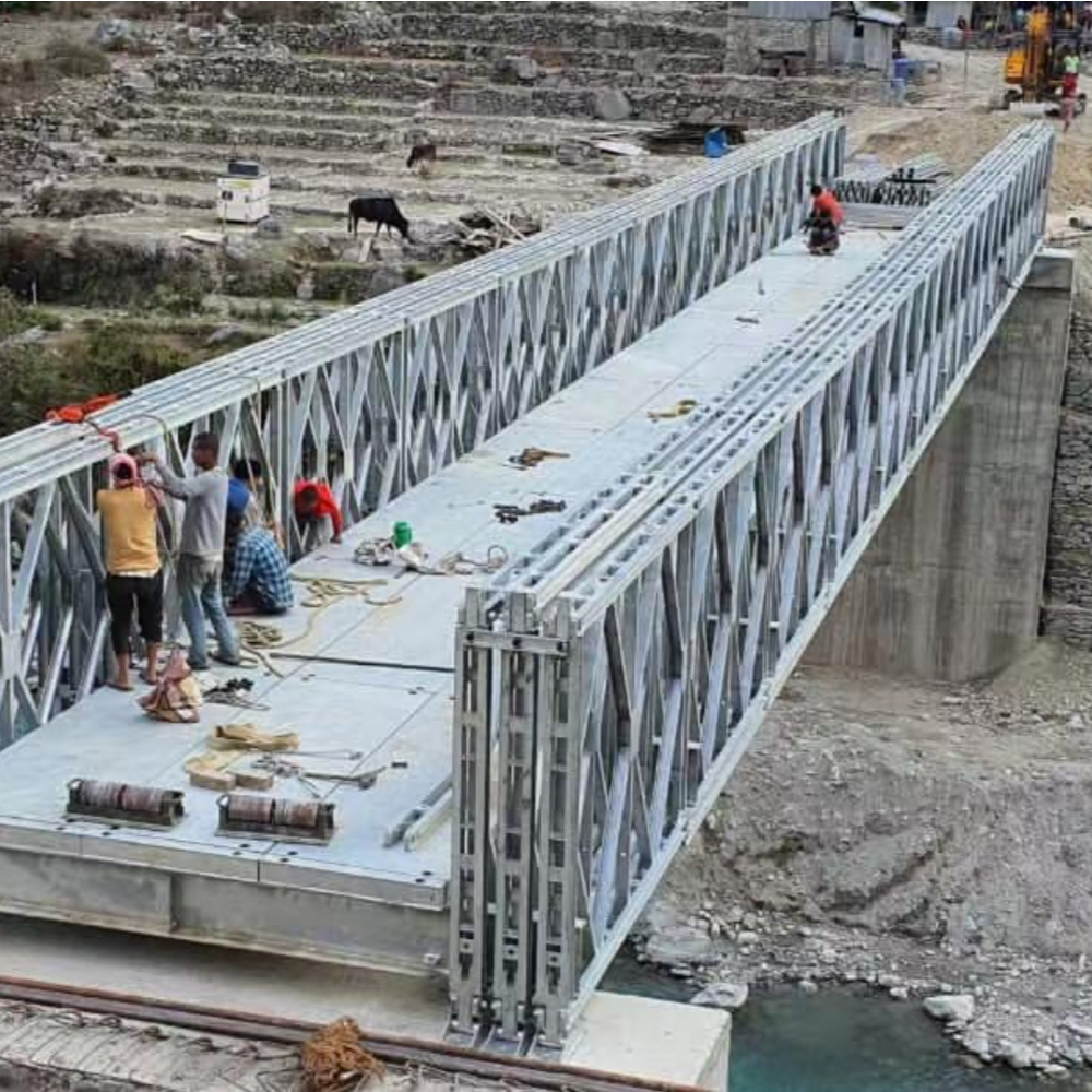 Disaster Relief Fast Built Portable Steel Structure Truss Bridge for Vehicles Passing