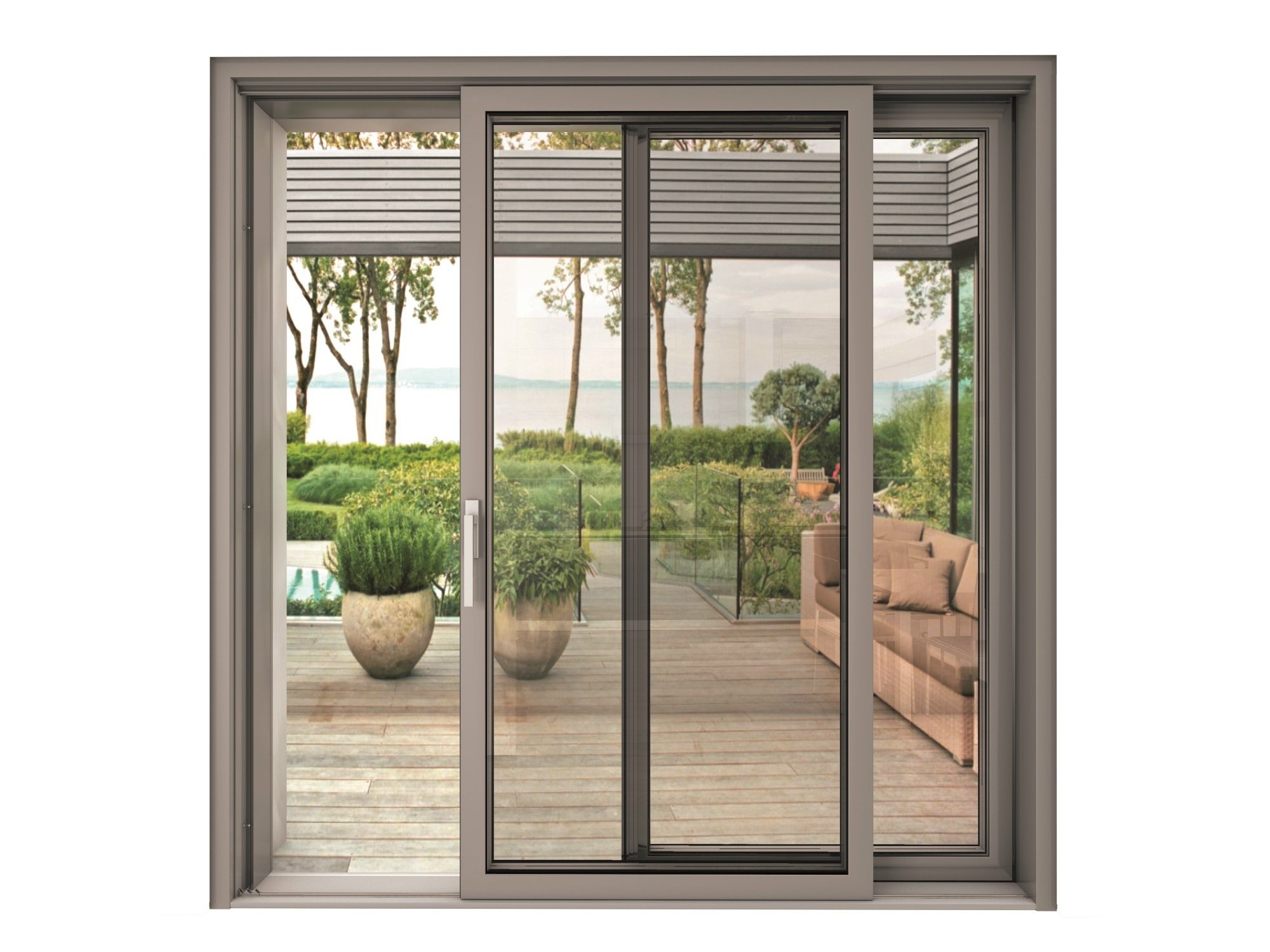 AS2047 Thermal Break Lift Slide Doors Fire Rated Double Patio Doors Sliding Glass Aluminum Sliding Door with Screen