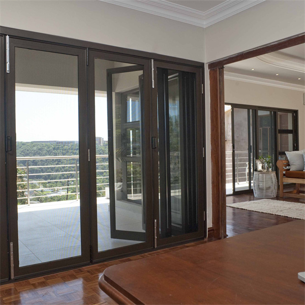 TOMA Aluminium tempered glass bifolding windows horizontal folding local window aluminium bifold window