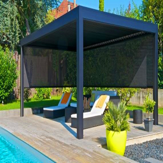 TOMA aluminum pergola with retractable screen bioclimatic pergola motorized retract