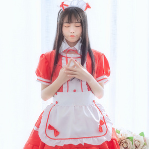 Maid Costume Classic Cute Maid Uniform Long Dress Cosplay Costume With Apron For Men Women Halloween Party Clothing