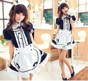 Maid Costume Classic Cute Maid Uniform Long Dress Cosplay Costume With Apron For Men Women Halloween Party Clothing