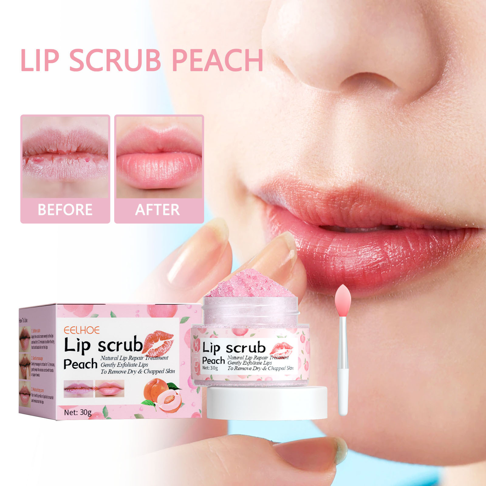 Lip Balm Moisturizing Gel Double-Effect Care Nourishing Exfoliating Lip Scrub Lip Repair Cream