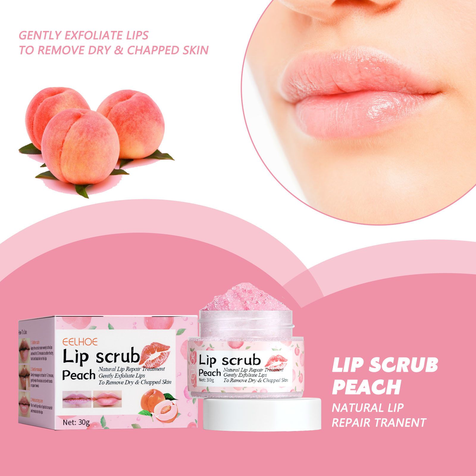 Lip Balm Moisturizing Gel Double-Effect Care Nourishing Exfoliating Lip Scrub Lip Repair Cream