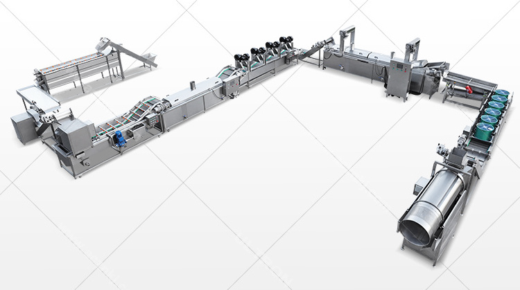 automatic potato crisp chips frying production line snack potato chip making machine with best price