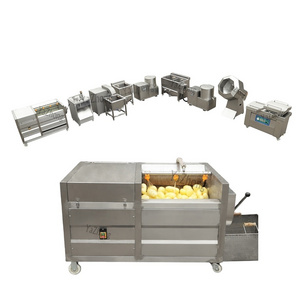 Fully Automatic Potato Chips Making Machinery Plantain Frites Surgeler Processing Plant Frozen French Fries